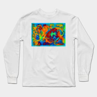 Impressionist bright floral abstract Long Sleeve T-Shirt